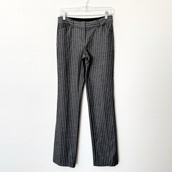 [Express] Charcoal Pinstripe Editor Barely Boot Low Rise Trouser Pants Sz 2 Long - Picture 1 of 10